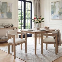 Urban Meuble Set of 2 Dining Chairs Solid Wood Linen - thumbnail 1