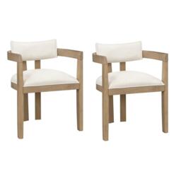 Urban Meuble Set of 2 Dining Chairs Solid Wood Linen - thumbnail 5