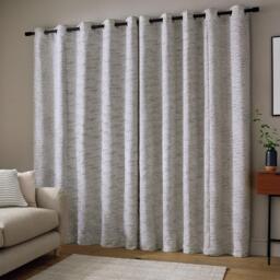 Catherine Lansfield Chunky Boucle Lined Eyelet Curtains - thumbnail 2