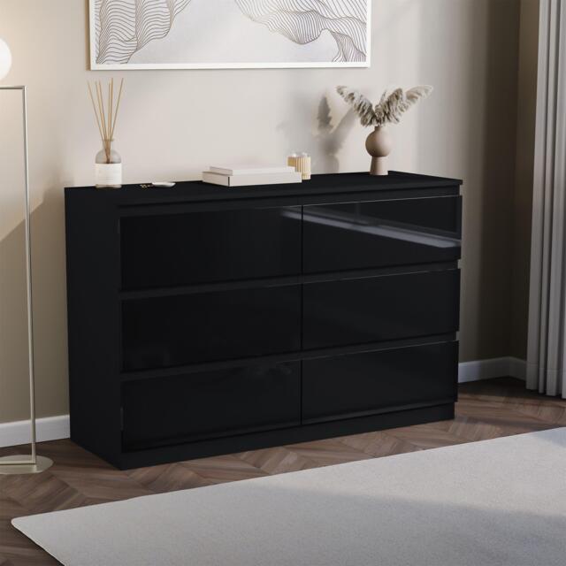 Lassic Glinton High Gloss 6 Drawer Chest - image 1