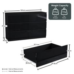 Lassic Glinton High Gloss 6 Drawer Chest - thumbnail 2