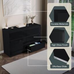 Lassic Glinton High Gloss 6 Drawer Chest - thumbnail 5