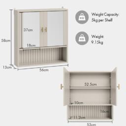 VonHaus Bathroom Mirror Cabinet - thumbnail 7