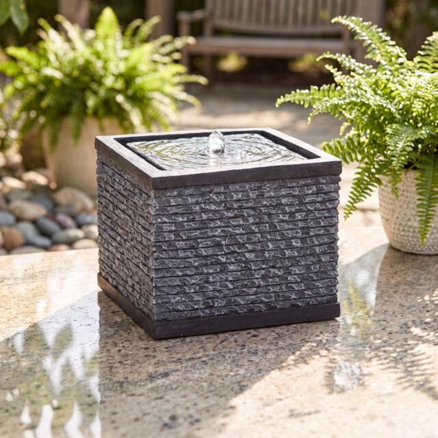 Streetwize Stacked Stone Solar Fountain-Natural Rock Elegance - image 1