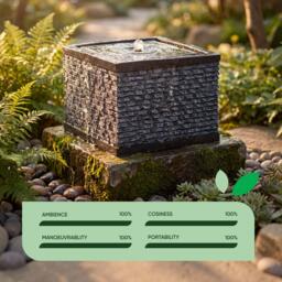 Streetwize Stacked Stone Solar Fountain-Natural Rock Elegance - thumbnail 7