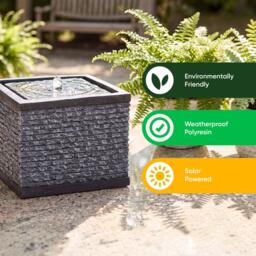 Streetwize Stacked Stone Solar Fountain-Natural Rock Elegance - thumbnail 5