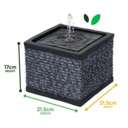 Streetwize Stacked Stone Solar Fountain-Natural Rock Elegance - thumbnail 3