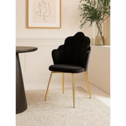 Interiors by Premier Tian Black Velvet Dining Chair - thumbnail 3