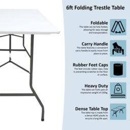 Lassic Home Vida Folding Table, 6ft - thumbnail 8