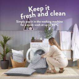 Slumberdown Back to Uni Grey Printed Stripe Duvet + 2 Pillows - thumbnail 7