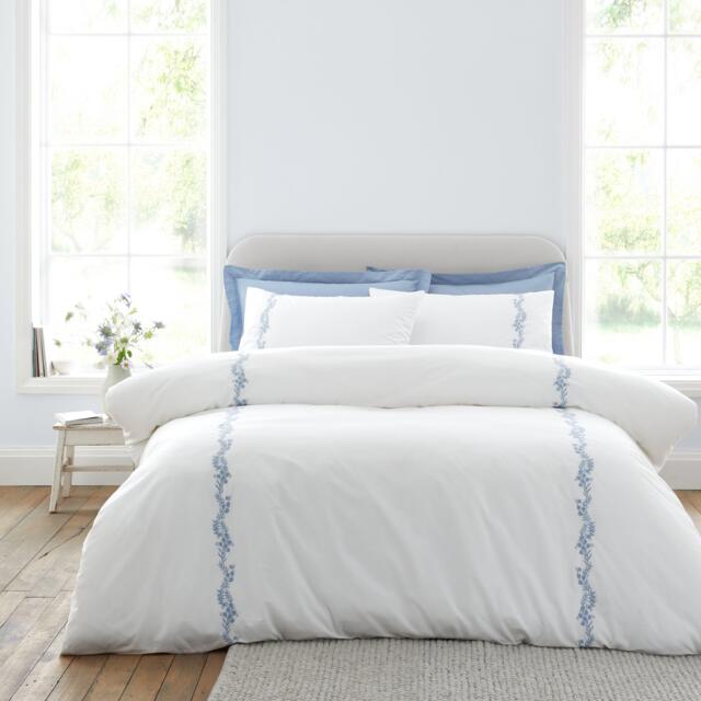 Bianca Camille Embroidered Floral Cotton Duvet Cover Set - image 1