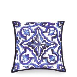 Dolce and Gabbana Casa DolceandGabbanaCasa Blu Mediterraneo Canvas Cushion - 45x45cm - thumbnail 1