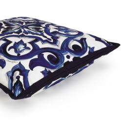 Dolce and Gabbana Casa DolceandGabbanaCasa Blu Mediterraneo Canvas Cushion - 45x45cm - thumbnail 4