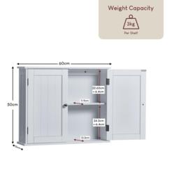Lassic Bath Vida Priano 2 Door Wall Cabinet - thumbnail 2