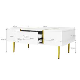 Urban Meuble Modern Console Table Gold Legs Durable Storage - thumbnail 4