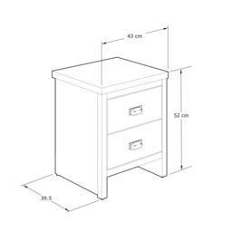 GFW GFW Boston 2 Drawer Bedside Table Pair - thumbnail 5
