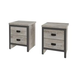 GFW GFW Boston 2 Drawer Bedside Table Pair - thumbnail 2