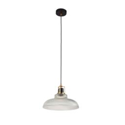 Lighting Collection Ribbed Glass Pendant Ceiling Light - thumbnail 3