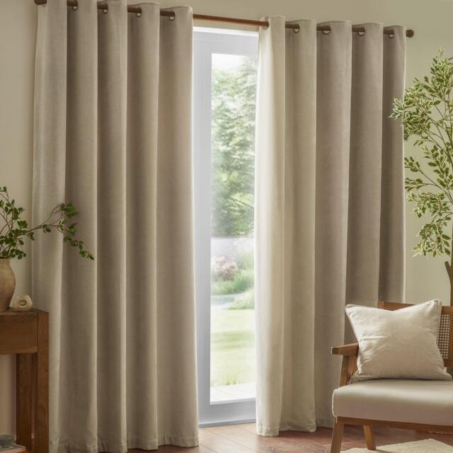 Yard Heavy Chenille Fully Lined Eyelet Curtains - image 1