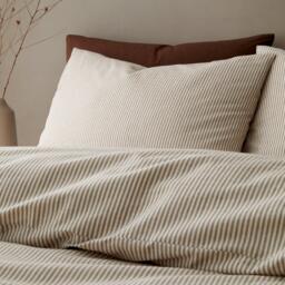 Pineapple Elephant Cotton Rich Narrow Woven Stripe Duvet Cover Set - thumbnail 2