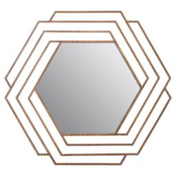Interiors by Premier Beauly Antique Gold Hexagon Wall Mirror