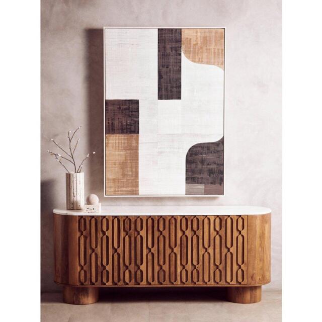 Fifty Five South Astratto Neutral Abstract Textured Canvas Wall Art - image 1