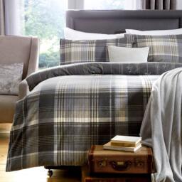 Dreams and Drapes Connolly Check Brushed Cotton Duvet Cover Ochre - thumbnail 3