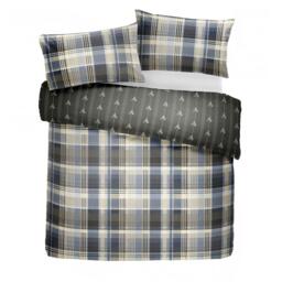 Dreams and Drapes Connolly Check Brushed Cotton Duvet Cover Ochre - thumbnail 2
