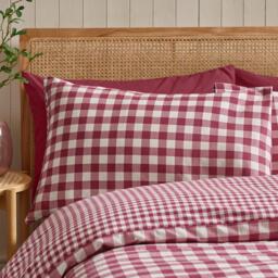 Catherine Lansfield Brushed Gingham Check Reversible Duvet Cover Set - thumbnail 3