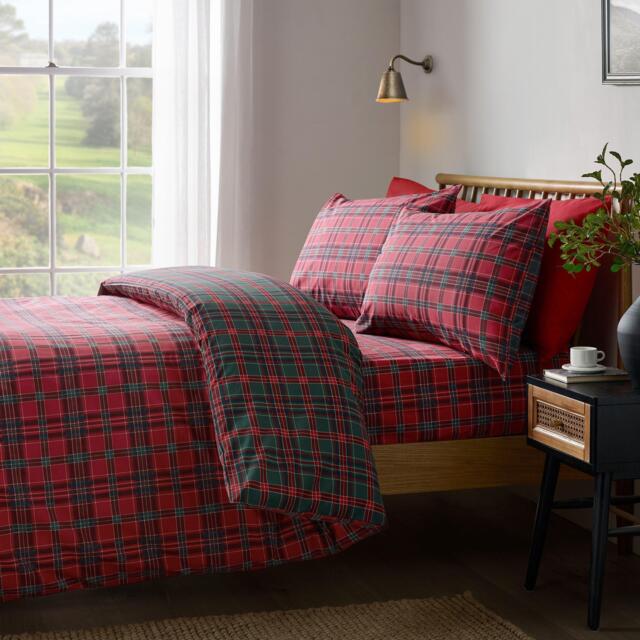 Catherine Lansfield Tartan Check Reversible Duvet Cover Set - image 1