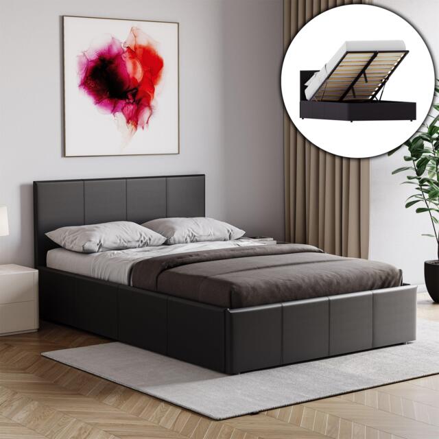 Lassic Lisbon Small Double Ottoman Faux Leather Bed UKFR - image 1