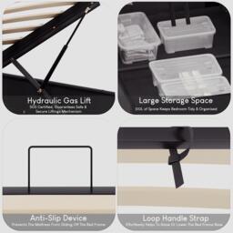 Lassic Lisbon Small Double Ottoman Faux Leather Bed UKFR - thumbnail 4