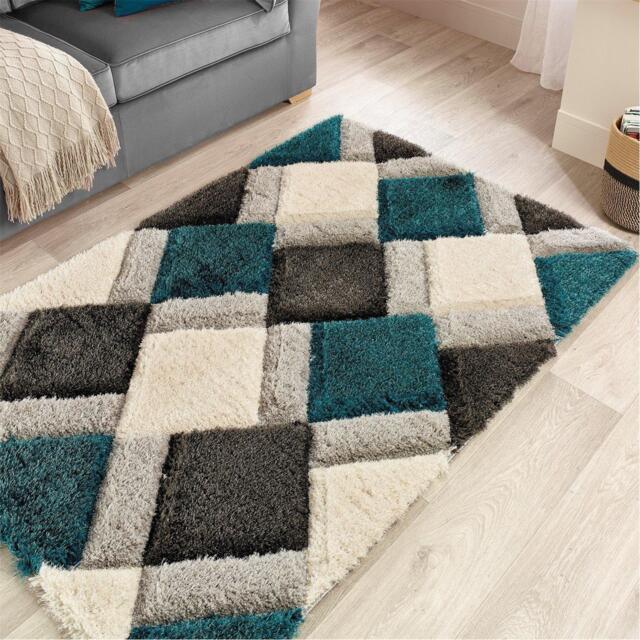 Origin Rugs 3D GEO Shaggy Teal