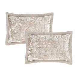Catherine Lansfield Crushed Velvet Quilted Pillow sham Pair - thumbnail 4