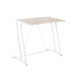 FurnitureR Computer Desk Black Metal Frame Writing Table - thumbnail 4