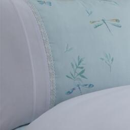 Dreams and Drapes Fifi Botanics Duvet Cover Set Duck Egg Lace Cuff - thumbnail 3