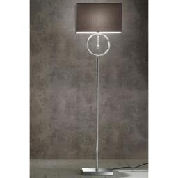 K Living Lizzy Chrome Floor Lamp with a Grey lampshade