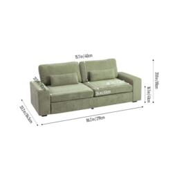 Kabinet UK 2-Seater Chenille Upholstered Sofa with Pillows - thumbnail 3
