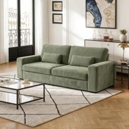 Kabinet UK 2-Seater Chenille Upholstered Sofa with Pillows