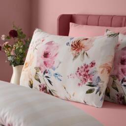 Catherine Lansfield Floral Stripe So Soft Reversible Duvet Cover Set - thumbnail 3
