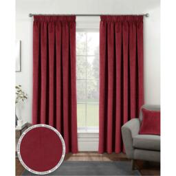 Enhanced Living Oxford Red Velvet Blackout Tape Top Curtains - thumbnail 1