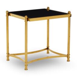 Interiors by Premier Ackley Gold Side Table with Black Glass - thumbnail 2