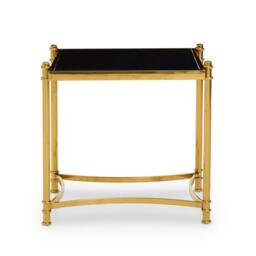 Interiors by Premier Ackley Gold Side Table with Black Glass - thumbnail 1