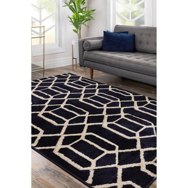 Homemaker Newport Lattice Rug Navy - image 1