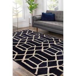 Homemaker Newport Lattice Rug Navy - thumbnail 1