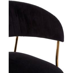 Interiors by Premier Tamzin Black Channel Gold Finish Dining Chair - thumbnail 5