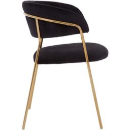 Interiors by Premier Tamzin Black Channel Gold Finish Dining Chair - thumbnail 3
