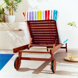 Catherine Lansfield Rainbow Stripe Cotton Beach Sun Lounger Towel - thumbnail 2