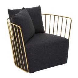 Fifty Five South Azalea Black Fabric and Metal Chair - thumbnail 3