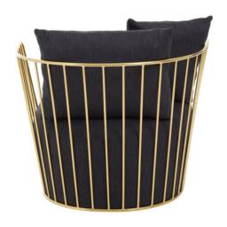 Fifty Five South Azalea Black Fabric and Metal Chair - thumbnail 2